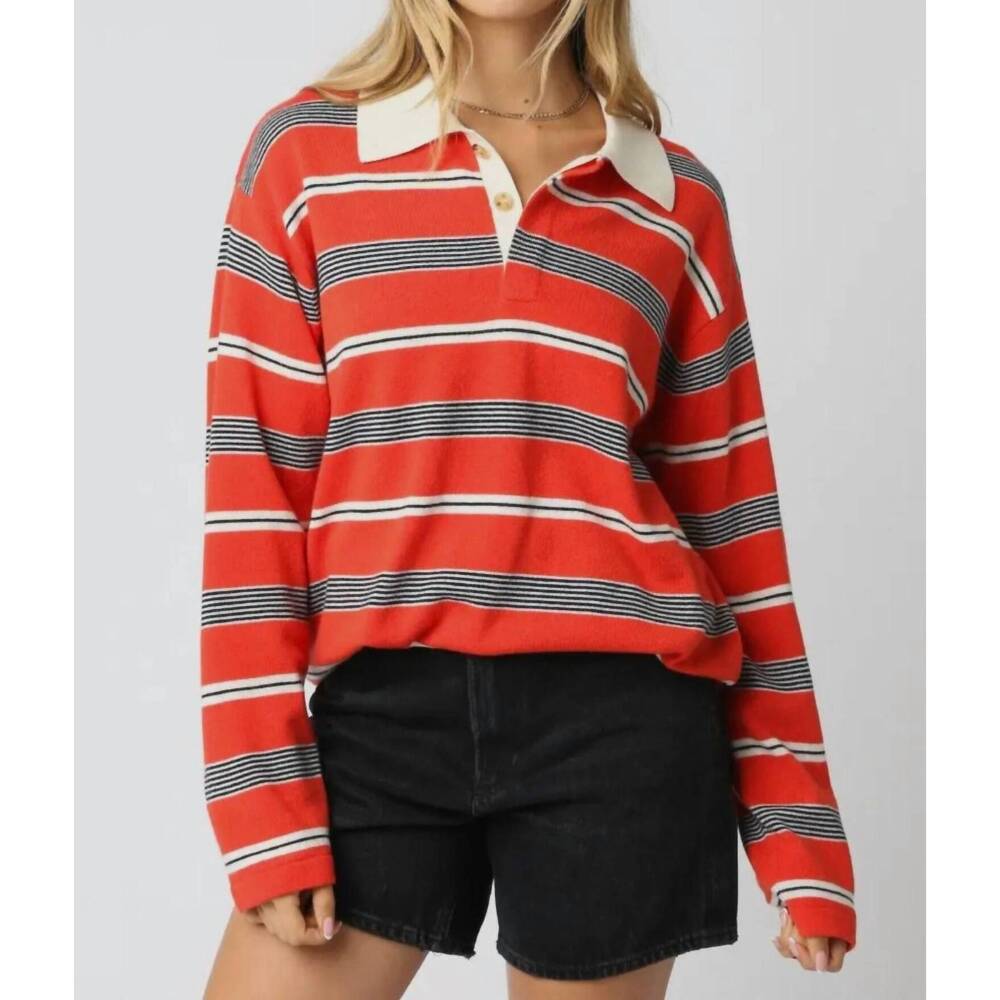 NEW AZALEA romy relaxed drape polo in cherry
